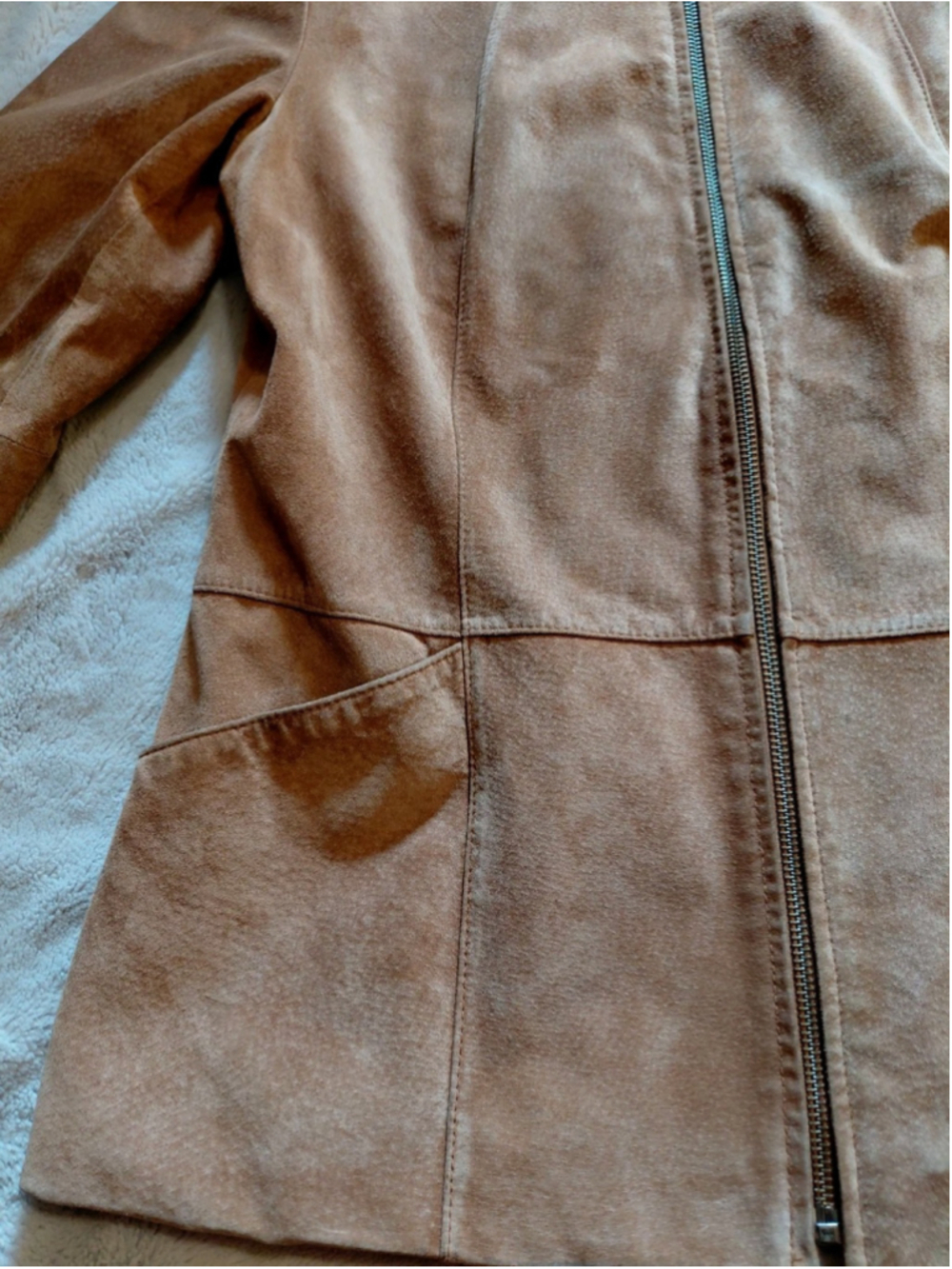 Bernardo For Nordstrom Genuine Leather Camel Zip Up Women’s Jacket Coat Medium - Picture 7 of 16